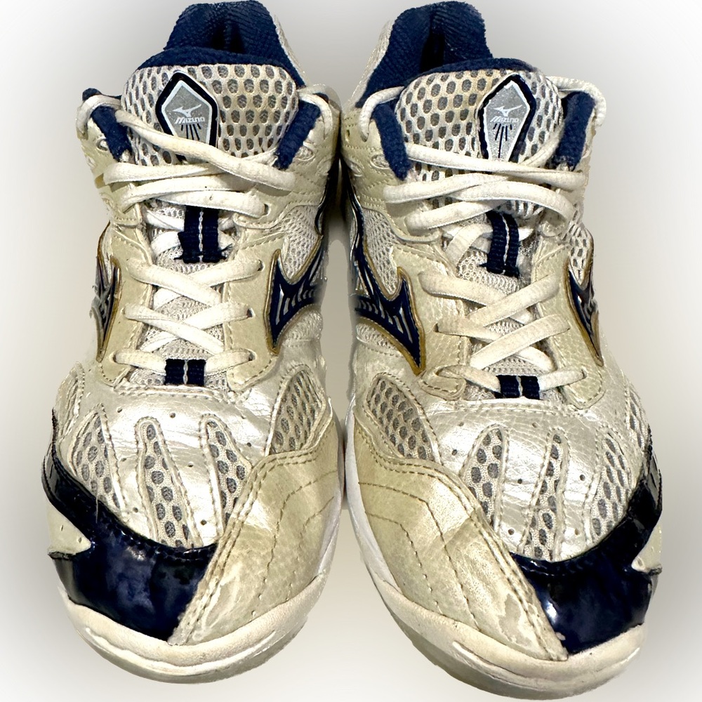 MIZUNO WAVE SPIKE 11 VS-1 SNEAKERS NAVY WHITE 8.5 fits like 8 Athletic Sports